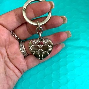 Coach Silver Heart Locket Keychain